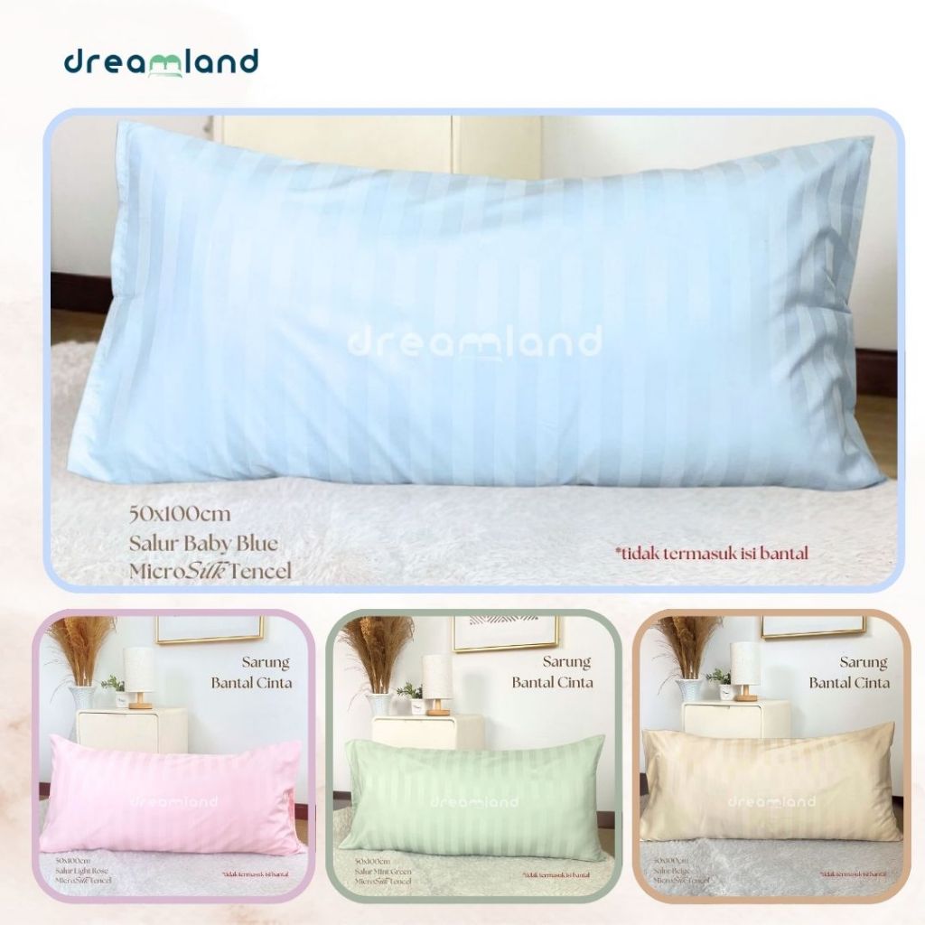 [DL] DREAMLAND | Sarung Bantal Cinta | Microsilk Collagen Fabric | Salur | Ready Stock