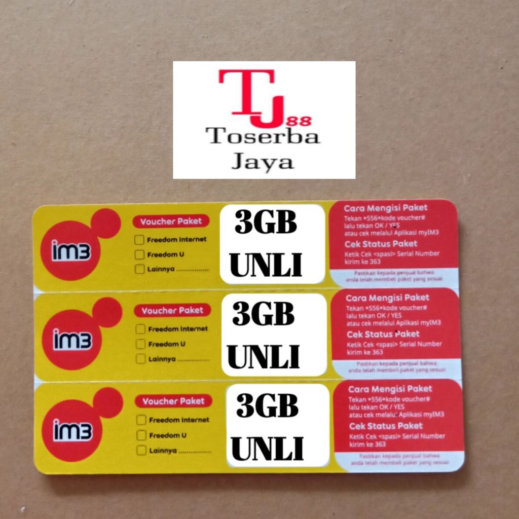 VOUCHER INDOSAT DATA 3GB UNLIMITED