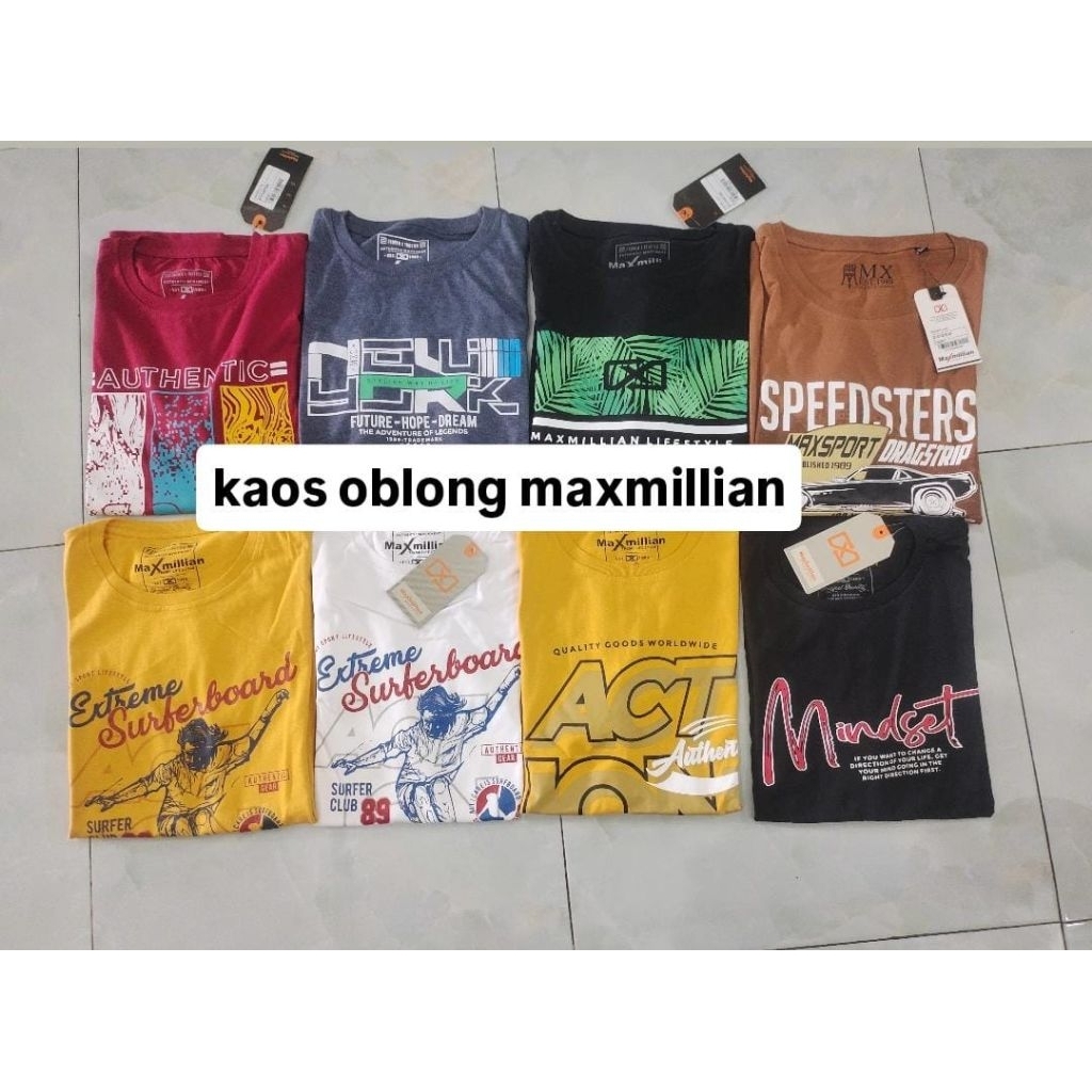 Kaos Oblong Unisex Maxmillian Model Slimfit, All Size , 100%Original&Murah