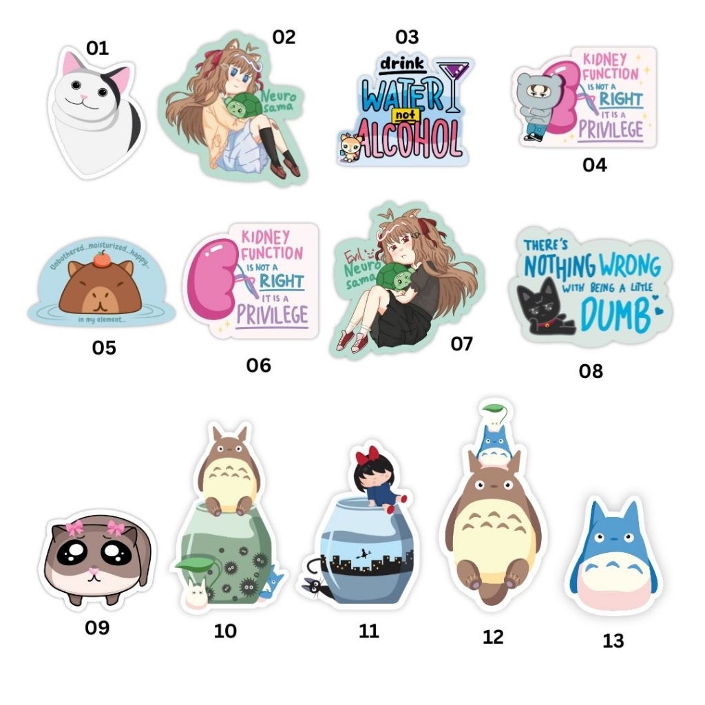

Stiker die cut Fanmerch meme dan anime