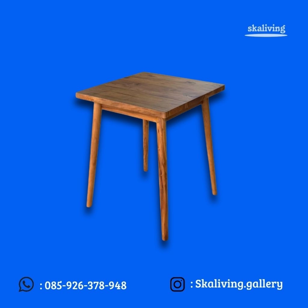 Meja makan/cafe minimalis kayu jati meja cafe minimalis kayu jati meja kayu jati meja ukuran 80x80 k