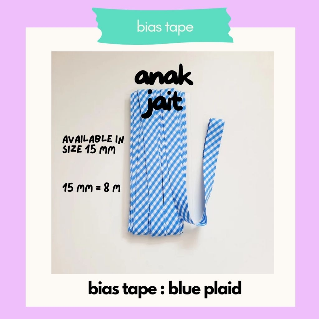Bias Tape Bisban Katun/Bisban Katun Motif-Bisban Katun Motif Bunga /Bisban Katun Motif Kotak/Bias Ta