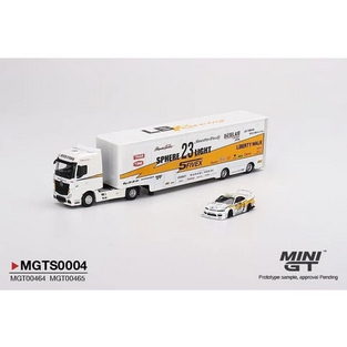 Mini GT Mercedes Actros & Nissan Silvia S15 LB Racing Transporter