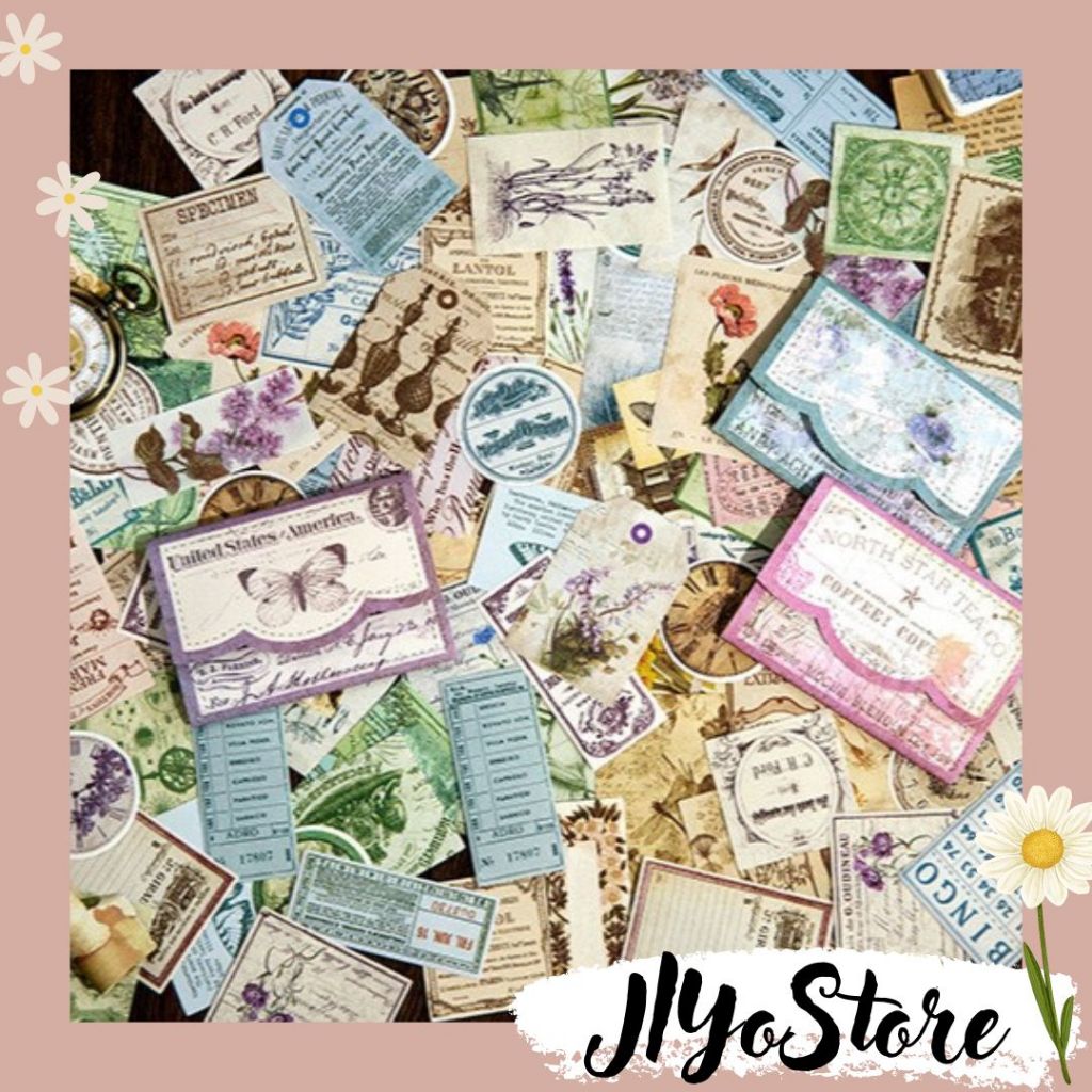 

30pcs Paper Craft Art Bujo Retro Series Journal Jurnal Scrapbook Planner Vintage Aesthetic DIY