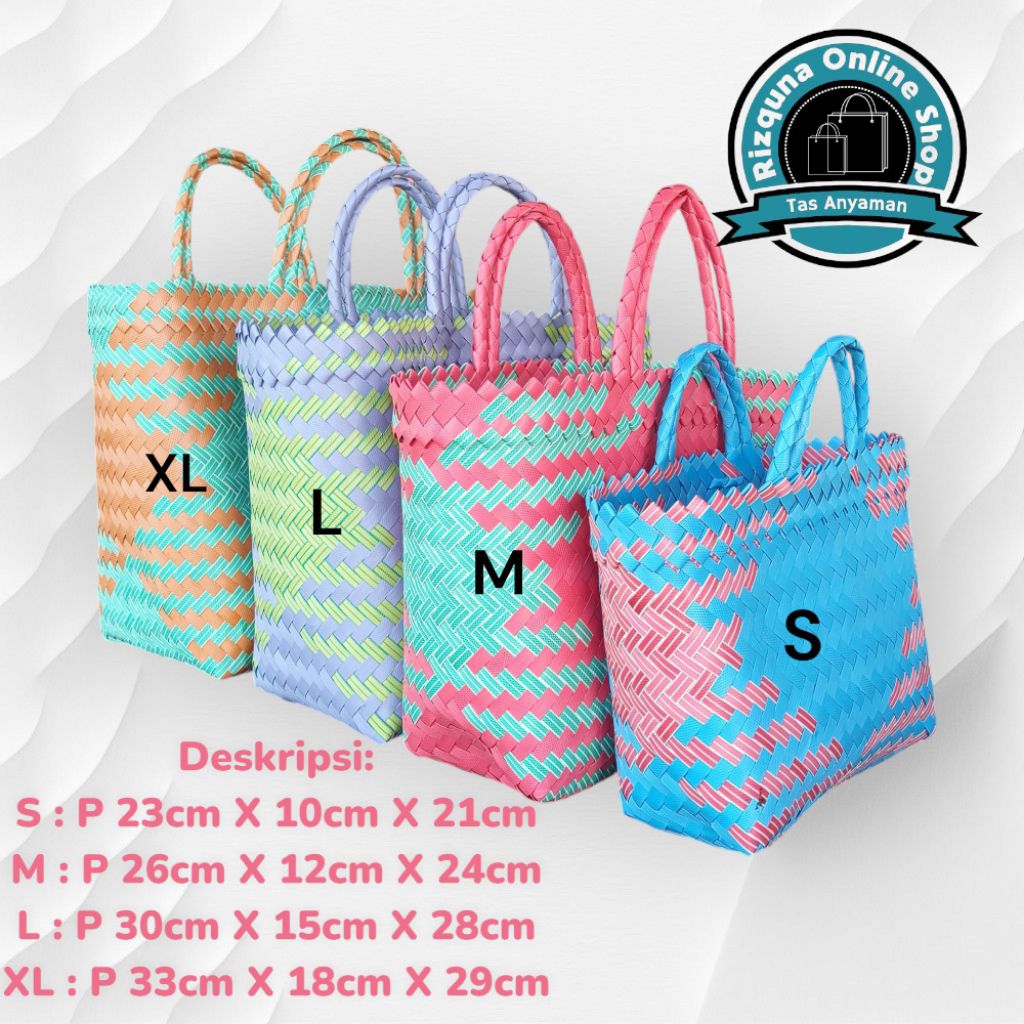 TAS ANYAMAN PLASTIK LURIK dan GLOSSY NGAWI TAS HAMPERS HAJATAN BELANJA