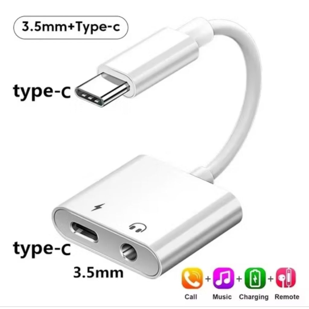 YENYEN_ATK 2 in 1 USB Type c To 3.5mm Digital Dual USB Type C Headphone Audio Charger Splitter Adapt