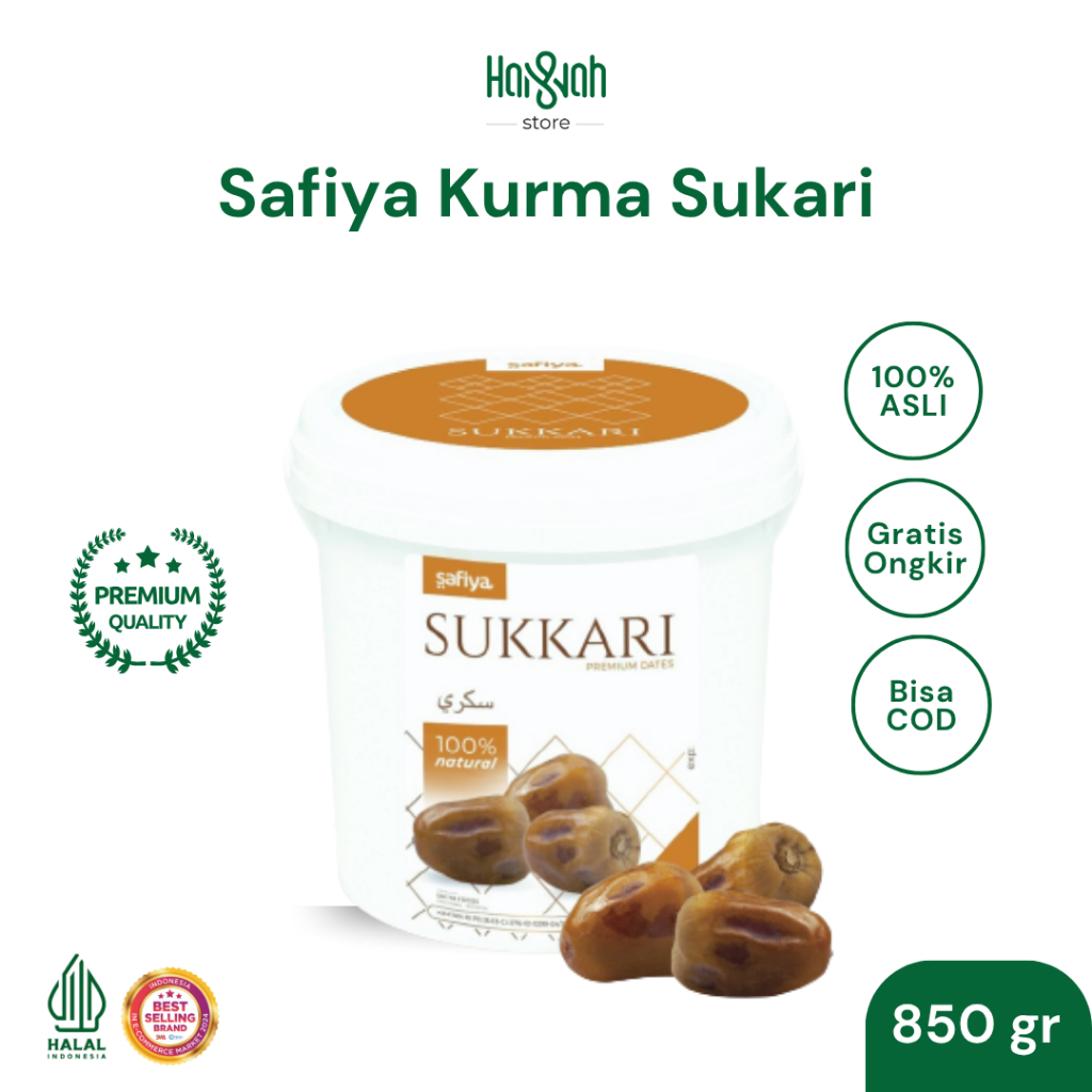 

Kurma Sukari Safiya Ember 850 Gram Kurma Raja Basah Lembut Premium