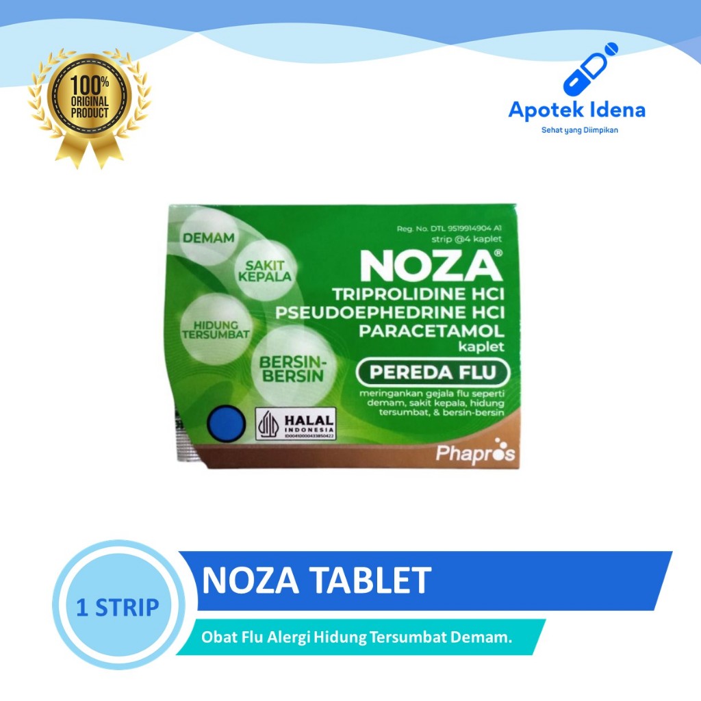 NOZA 4 KAPLET Obat Flu Alergi Hidung Tersumbat Demam dan sakit kepala