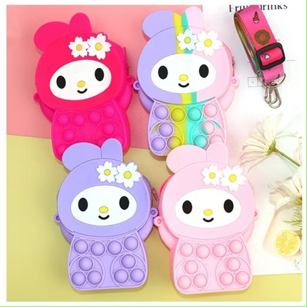 TAS JELLY POP IT MELODY TAS MINI JELLY RUBBER FASHION JELLY ANAK SELEMPANG IMPORT TAS ANAK