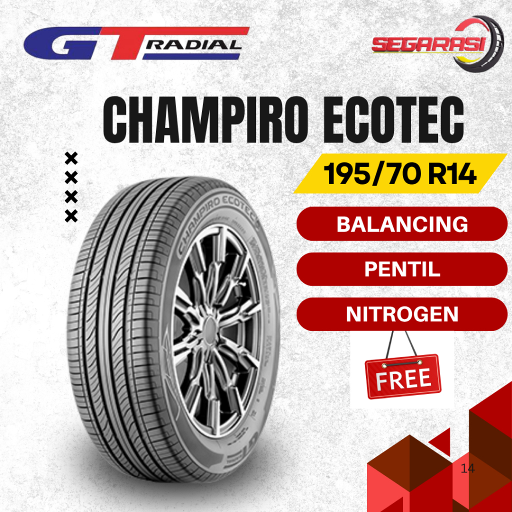 GT Radial Champiro Ecotec 195/70 R14 Ban Mobil GT Radial Ring 14