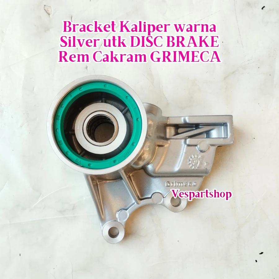 Bracket Kaliper As Besar Silver utk DISC BRAKE GRIMECA