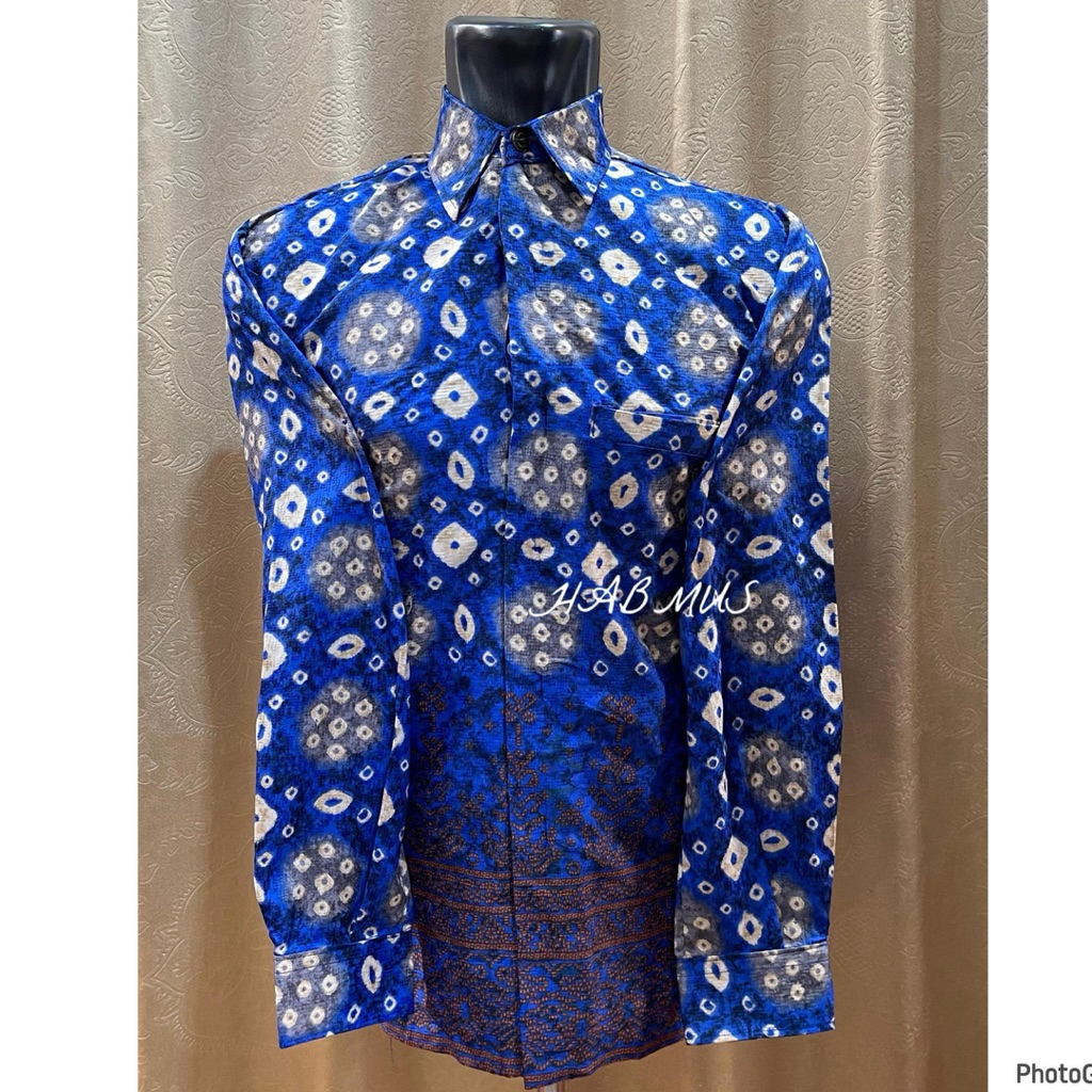 kemeja pria jumputan palembang titik tujuh printing