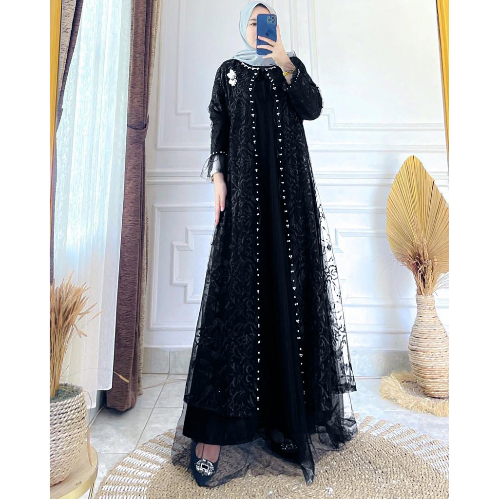 Gamis Pesta Full Brokat Terbaru Gamis Muslimah Remaja Kekinian Viral Dress Kondangan Full Brokat Lyd