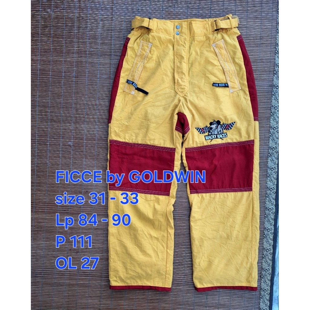 Celana Panjang Y2K Ficce Yoshiyuki Konishi x Hanna Barbera Wacky Races Goldwin Vintage Racing Japan