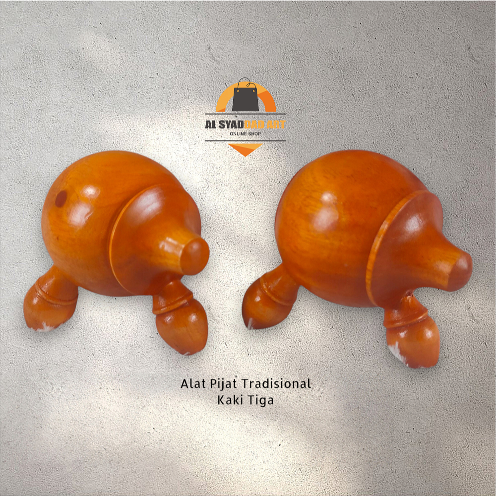Alat Pijat Kayu Tradisional Model Kaki 3 Bahan Kayu Mahoni Asli