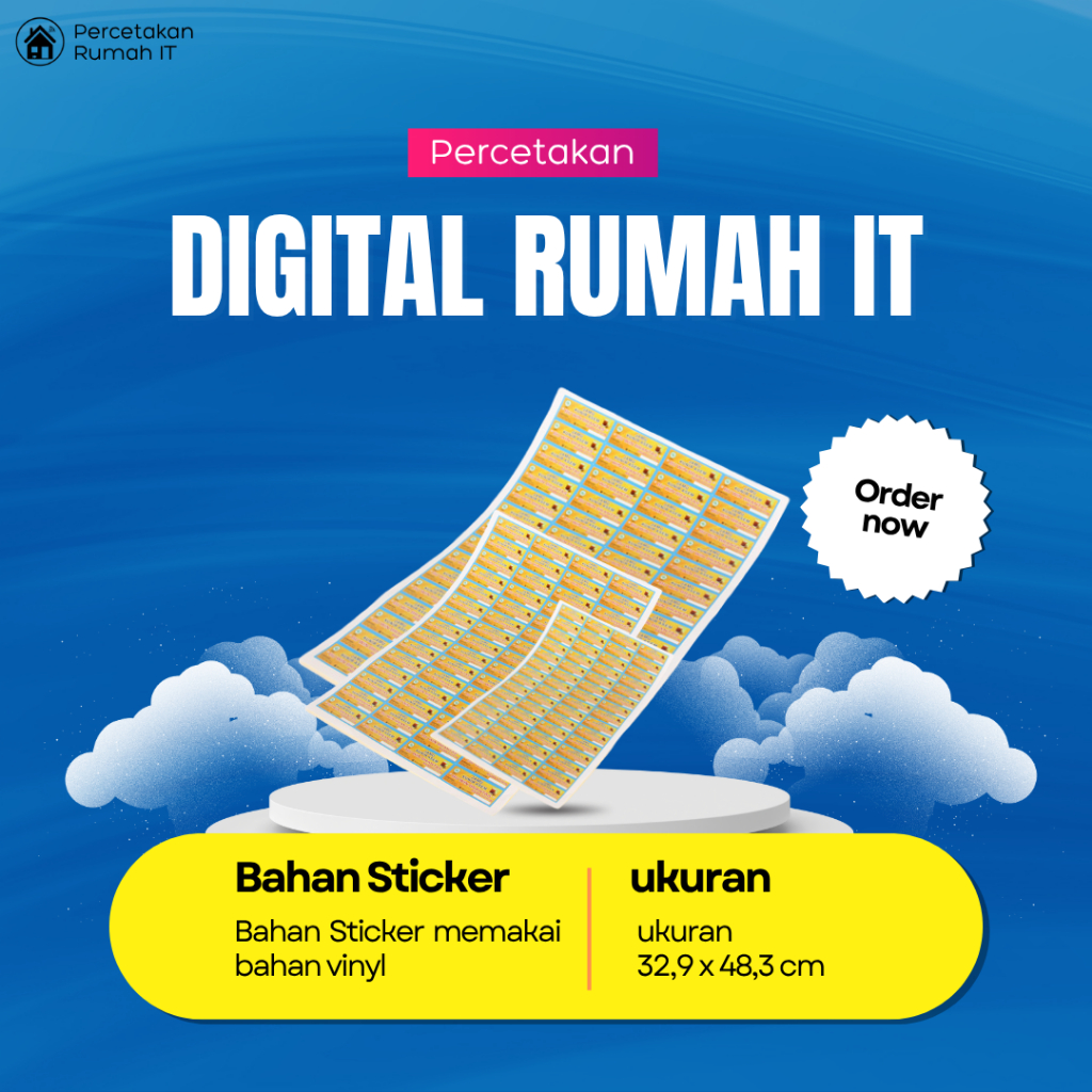 

Percetakan Rumah IT, Cetak stiker viniyl 32x9 x 48.3 cm