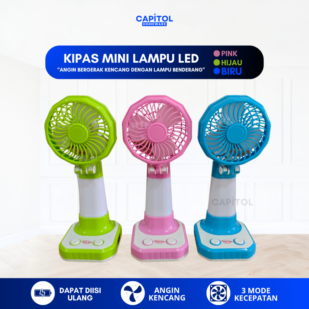 MYVO Kipas Tangan Mini Portable Kipas Mini Lipat 5200 Handy Mini Fan Murah Awet Tahan Lama