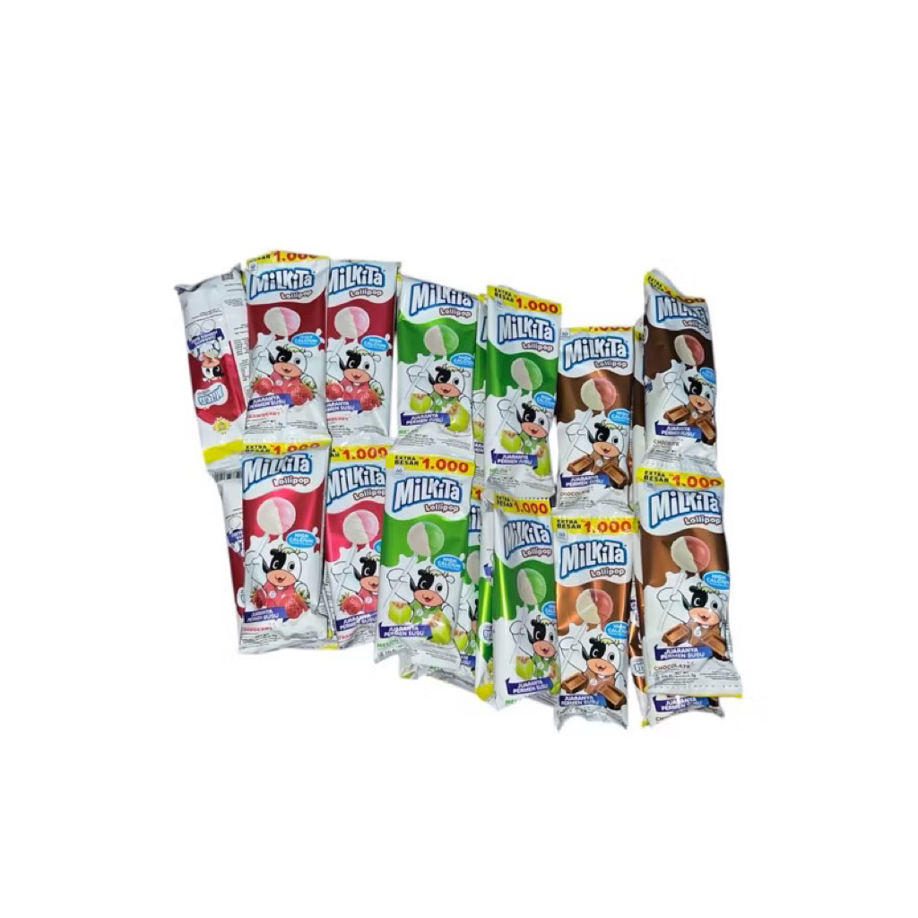 

Permen Milkita Lollipop 10 pcs 1 renceng Rasa Cokelat/Strawberry/Melon