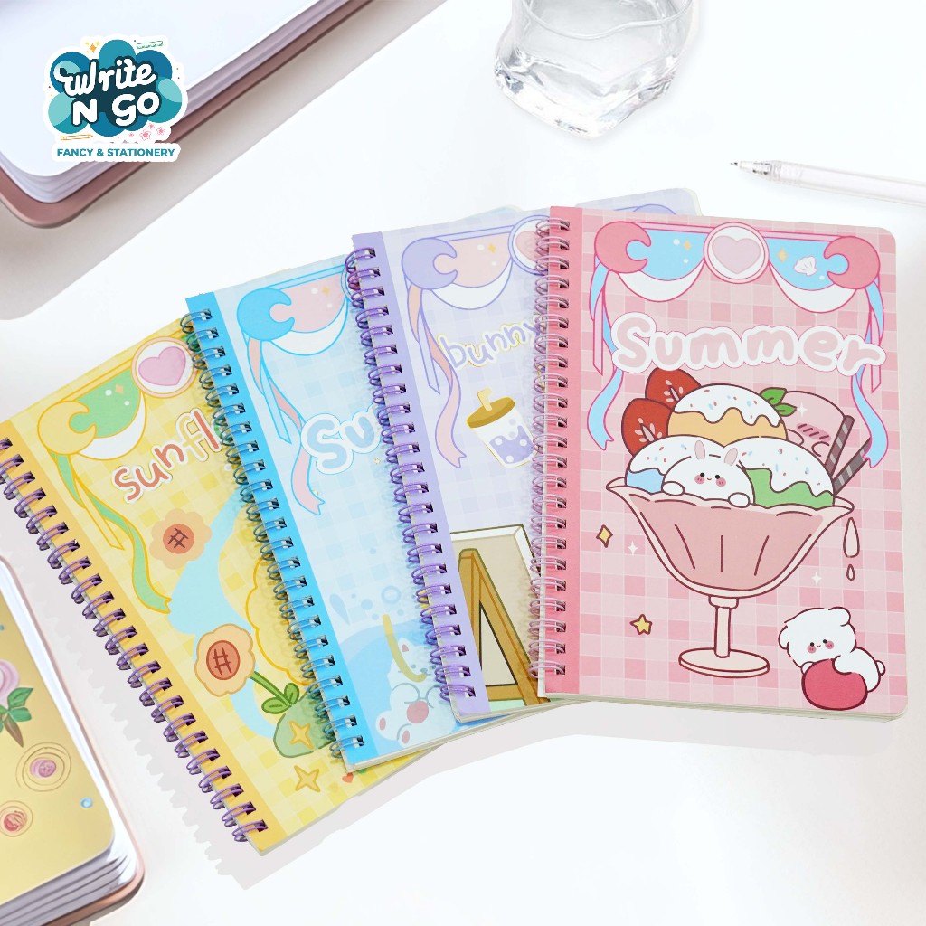 

[BARU] Buku Tulis Sekolah/Buku Catatan Notebook Ring A5 Aesthetic Tebal 60 Lembar - WB