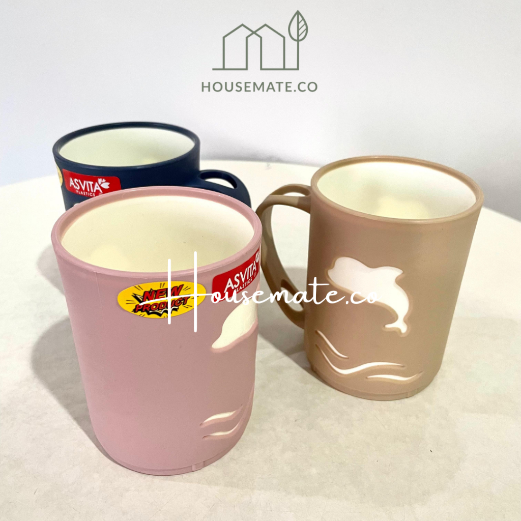 Gelas Plastik Mug Gagang Lumba Lumba 400ml