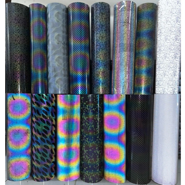 Polyflex Reflective Rainbow Motif meteran lebar 50 cm - polyflex reflective nyala - polyflex termura