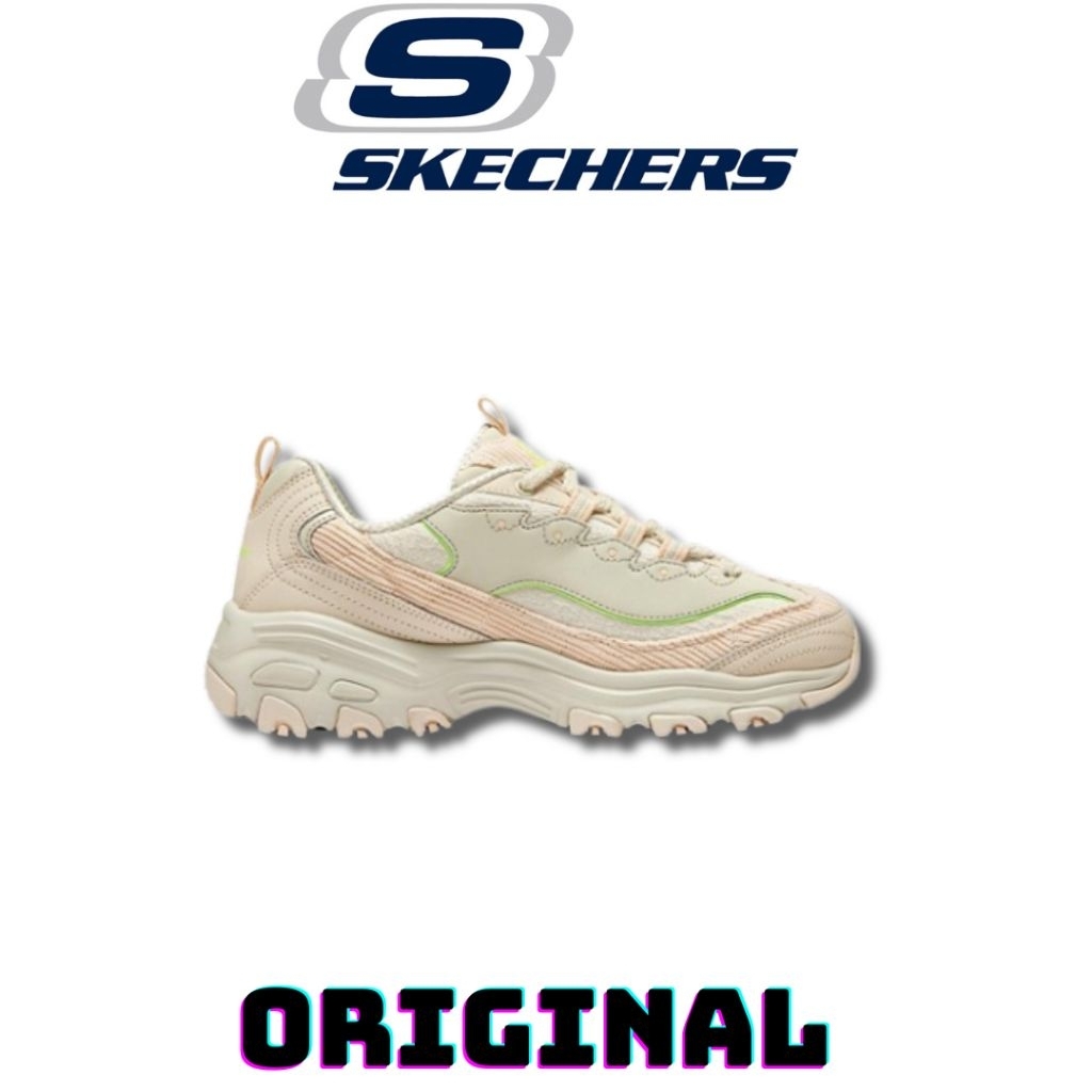 Sepatu Skechers D'lites 4.0 Corduroy Natural Multi Women's ( 150242/NTMT ) Original