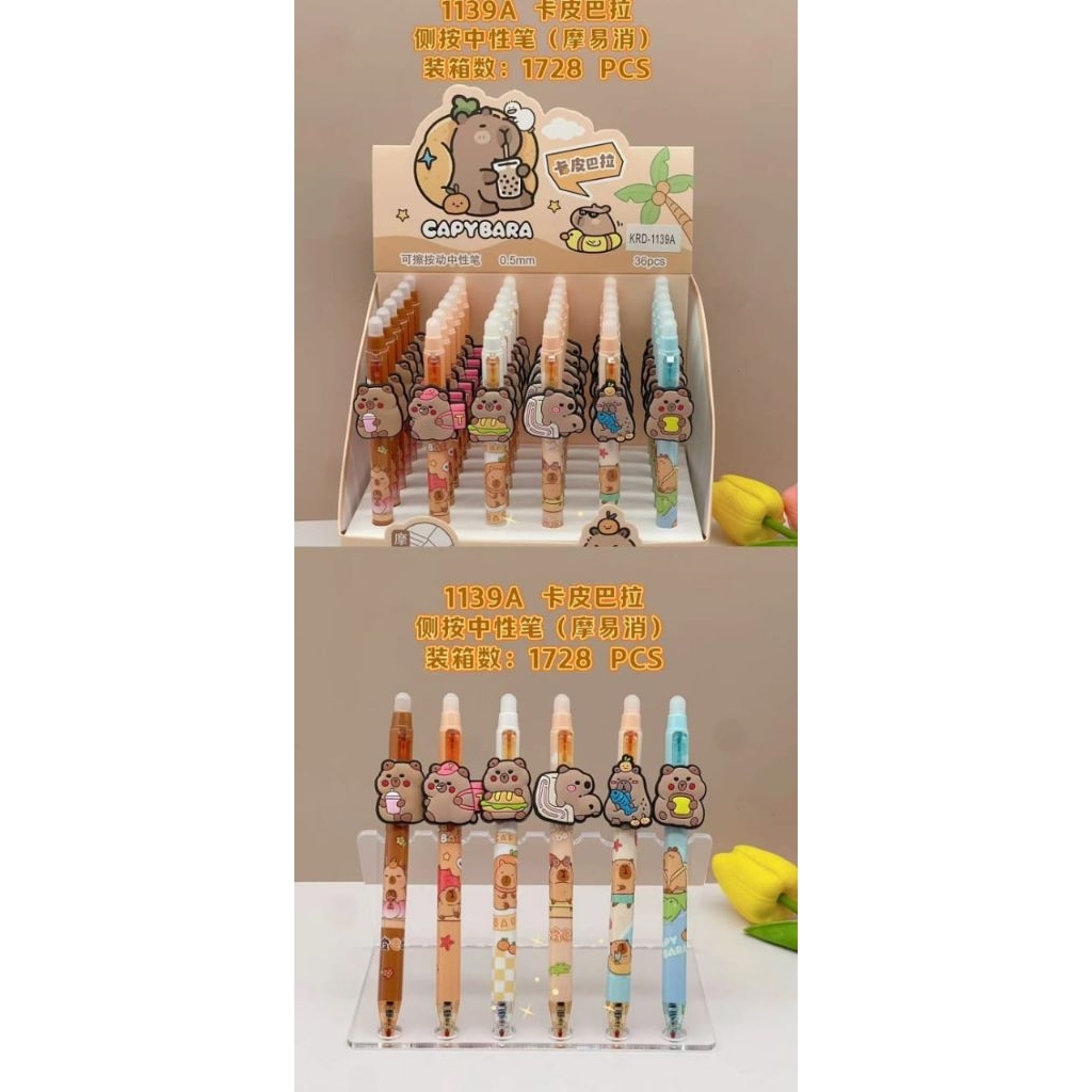 

Pulpen Bisa Dihapus 1Box 36pcs Capybara Moroll Friends || Pulpen Cetek Bisa dihapus