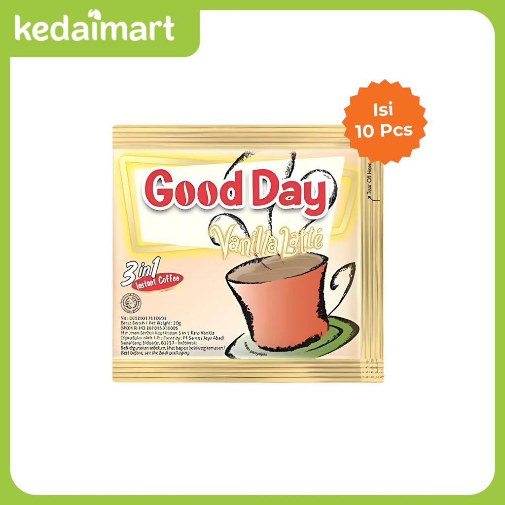 

Good Day Vanilla Latte Renceng Isi 10 X 20 Gram