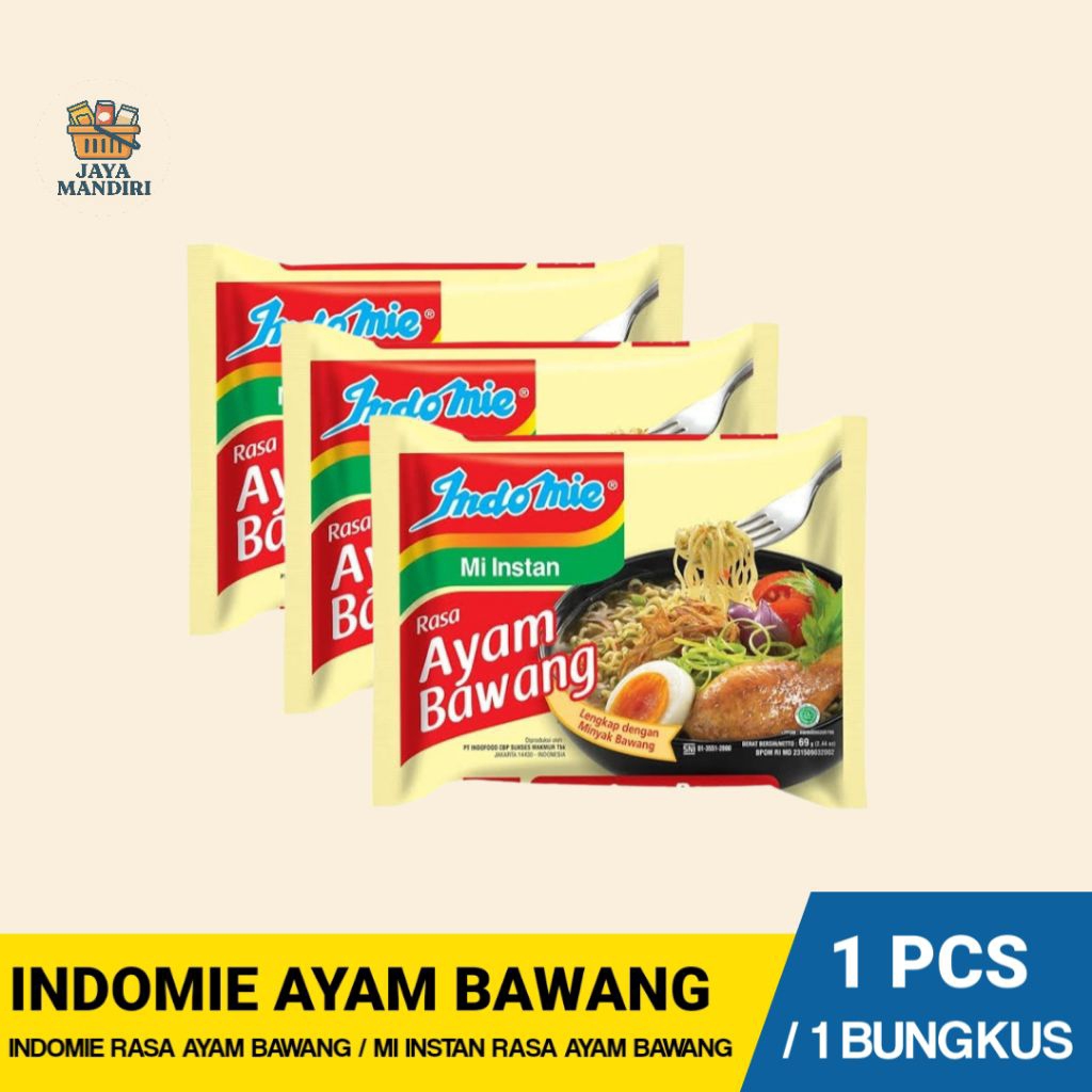 

Mi Instan Indomie Ayam Bawang –Mi Instan Ayam Bawang – 1 Pcs / 1 Bungkus