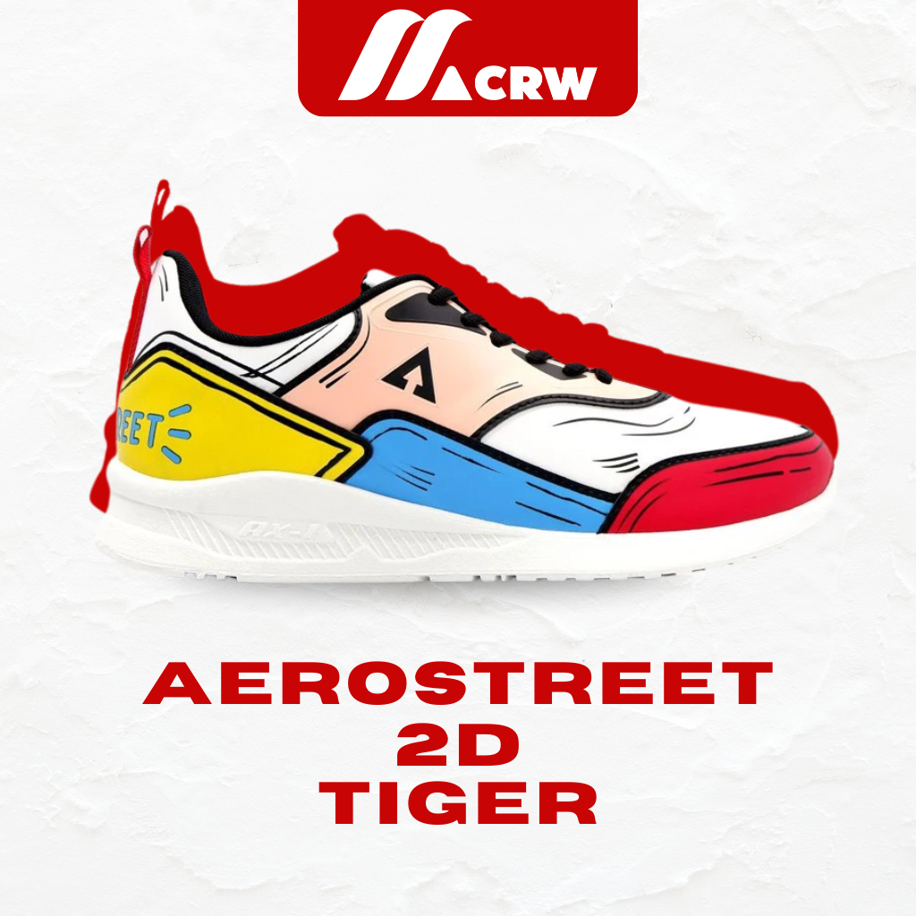(Defect) Sepatu Aerostreet 2D Generasi Pertama Tiger Biru Peach BNIB