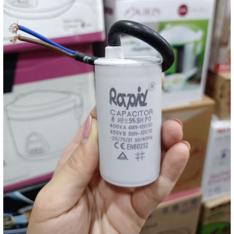 KAPASITOR MESIN AIR 8UF - KAPASITOR POMPA AIR 8 MIKRO - KAPASITOR POMPA BANYU 8UF - SPAREPART POMPA 
