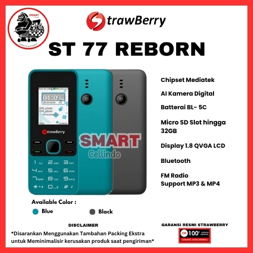 HP STRAWBERRY ST77 REBORN CANDYBAR (GARANSI RESMI STRAWBERRY)