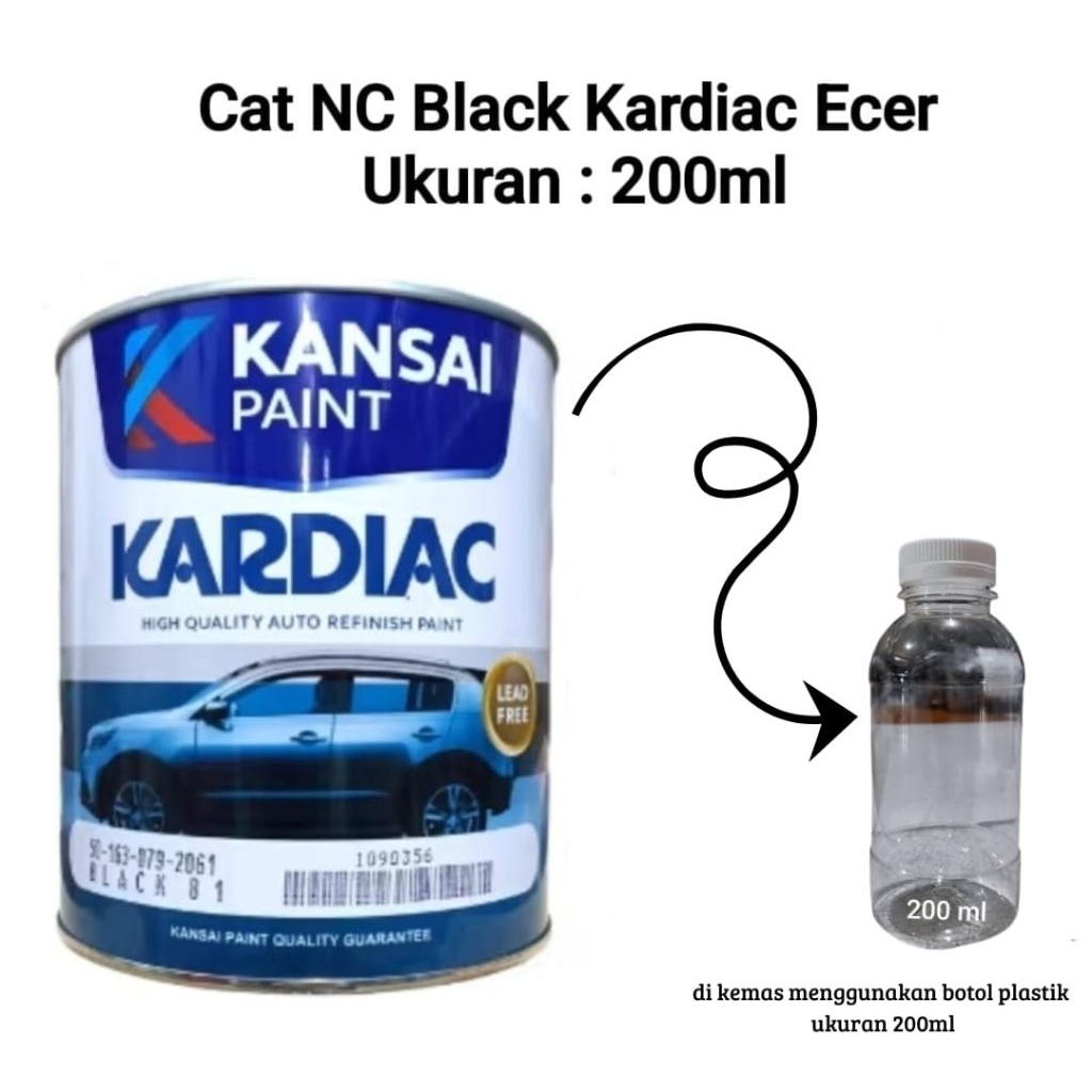 Cat NC Kardiac black Eceran - Cat NC hitam gloss 200ml