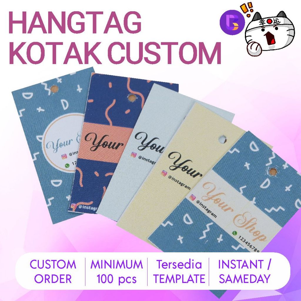 

HANG TAG KOTAK PERSEGI CUSTOM Pakaian Bakery Makanan Parfum Besek Box Event Acara penting TERMURAH