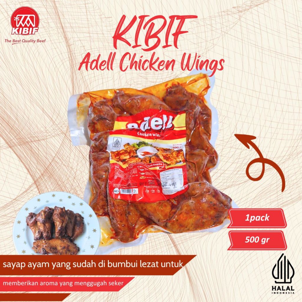 

ADELL Chicken Wings / Sayap Ayam Berbumbu 500 Gr