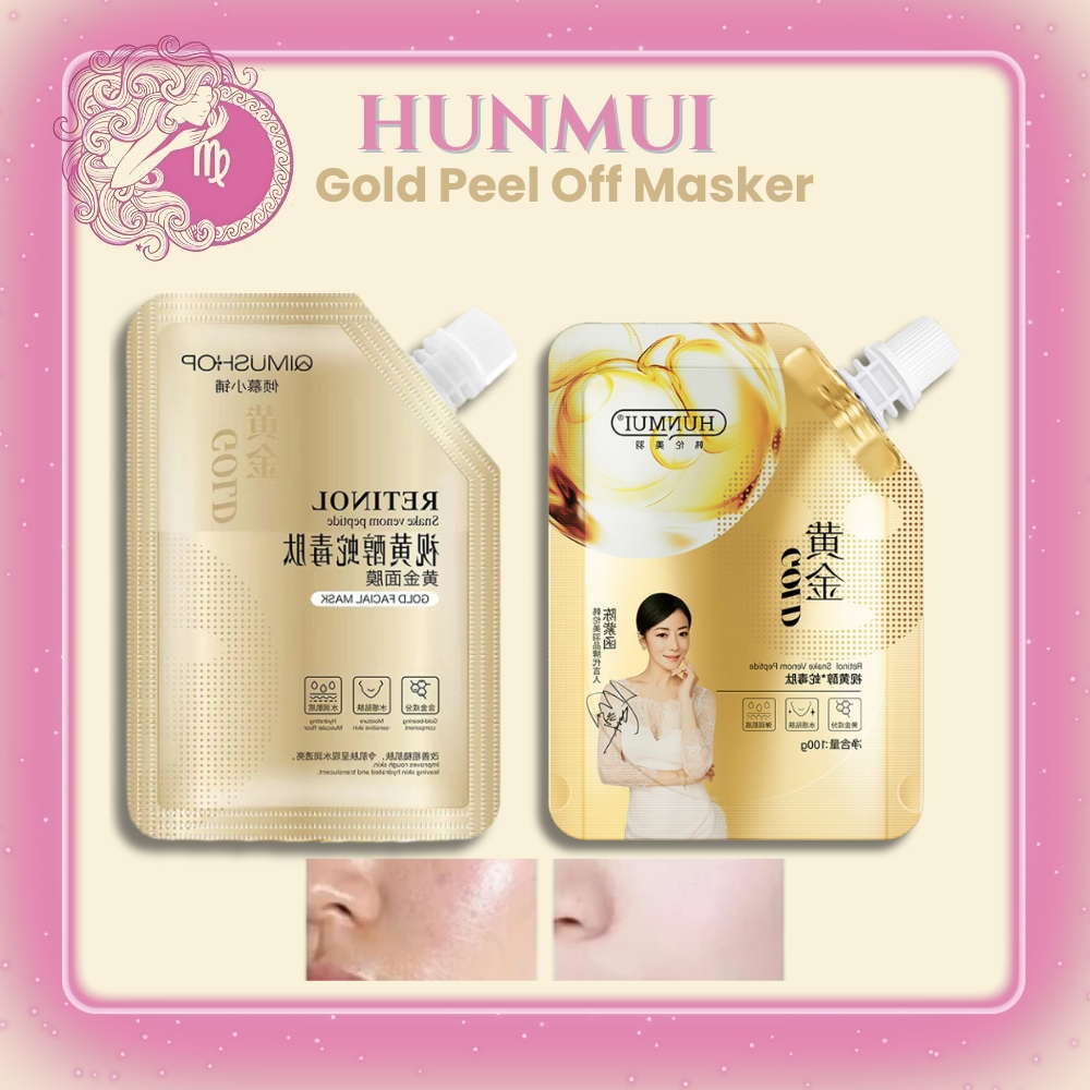 HUNMUI HUASURV Retinol Masker Gold Peel Off Mask Anti Aging Collagen Original Mask Wajah Cerah XX097