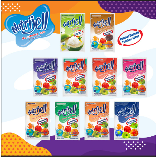 

(Per Sachet) NutriJell NutriJel Nutri Jel Jeli Ager Agar Puding Jelly Powder Serbuk 400ml