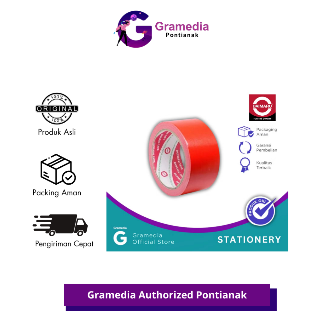 

GRAMEDIA PONTIANAK - DAIMARU CLOTH TAPE 48MMX12 RED - ADHESIVE & TAPE
