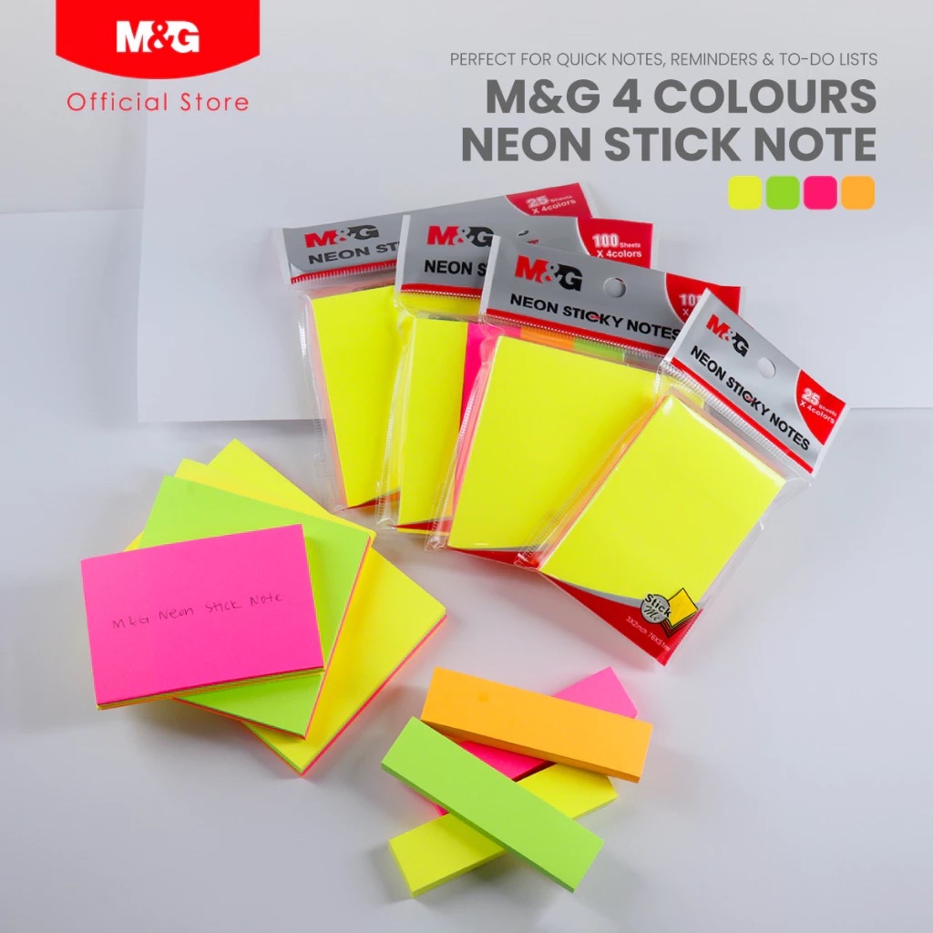

M&G Sticky Notes Neon 4 Warna 4x25 Lembar