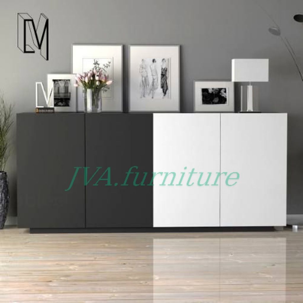 Meja Nakas Lemari Kabinet Buffet Minimalis Serbaguna Tempat Penyimpanan