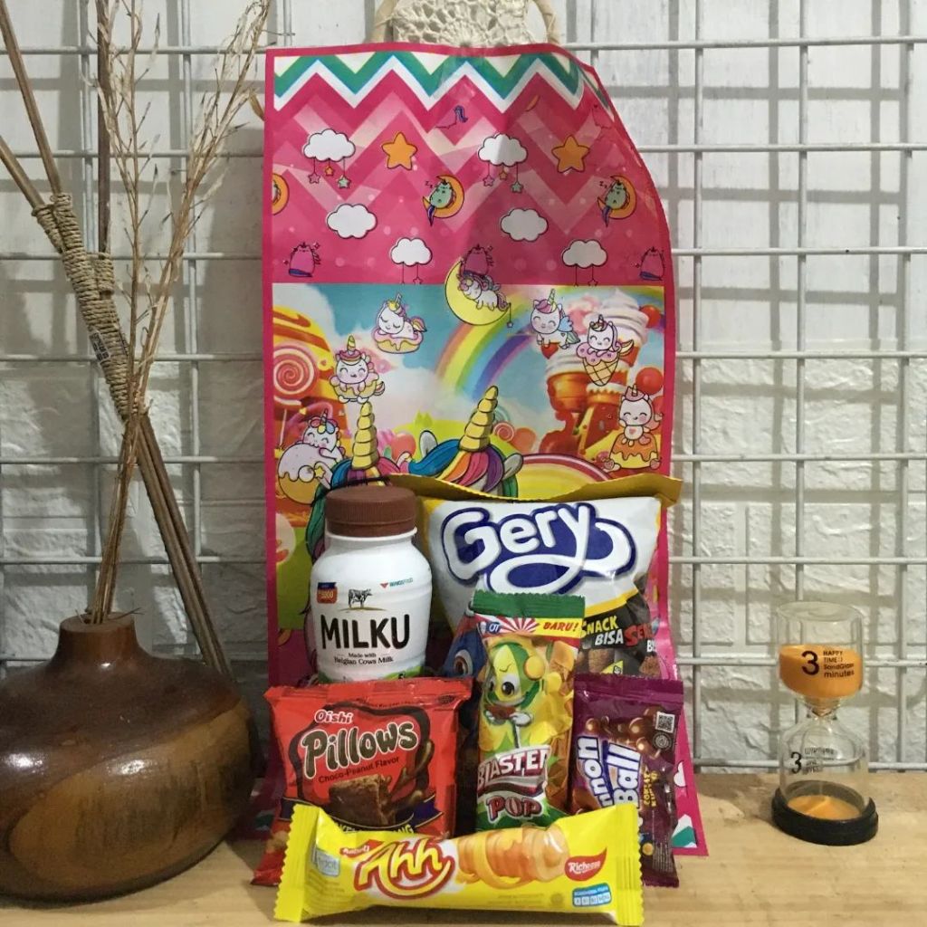 

10pcs PE Doff Plastik Parcel 20x40 Bingkisan Ulang Tahun Anak Kue Snack Ultah Goodie Bag Party