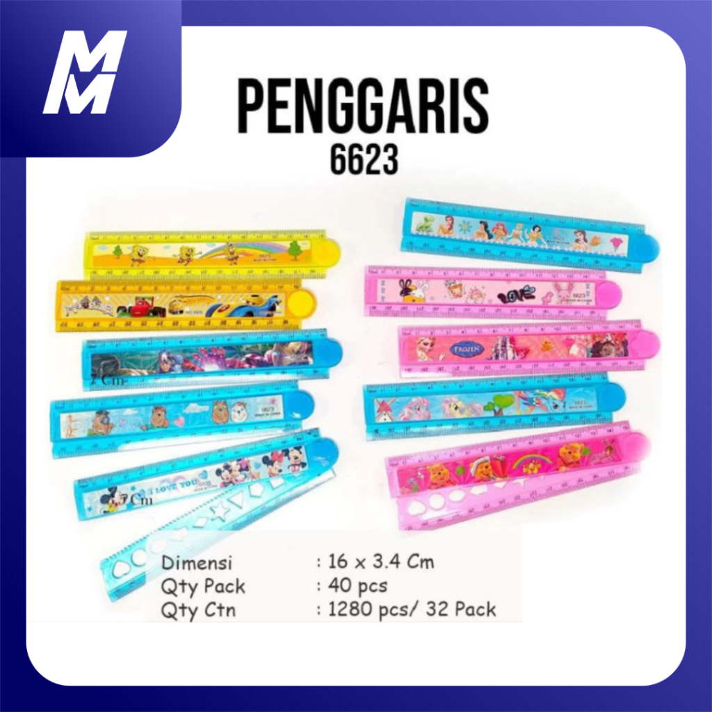 

Penggaris Lipat 30 cm Karakter 6623 Bentuk Geometri Gerigi Gambar Princess, Frozen, Aurel, Cinderella, Aurora, Spiderman, LOL, The Cars, McQueen, Iron Man, Captain America, Hulk, Thor, Hello Kitty