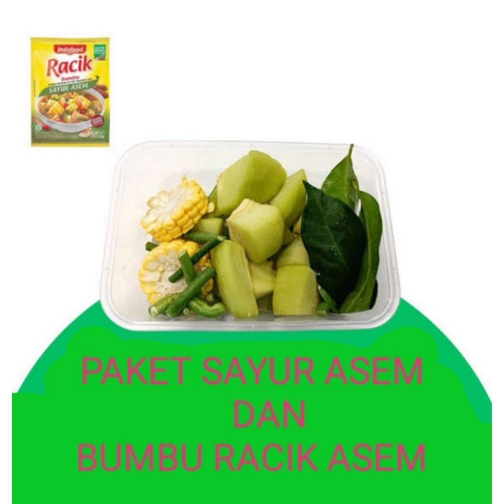 

SAYUR PAKET ASEM + RACIK ASEM / SAYUR PAKRT SOP + RACIK SOP