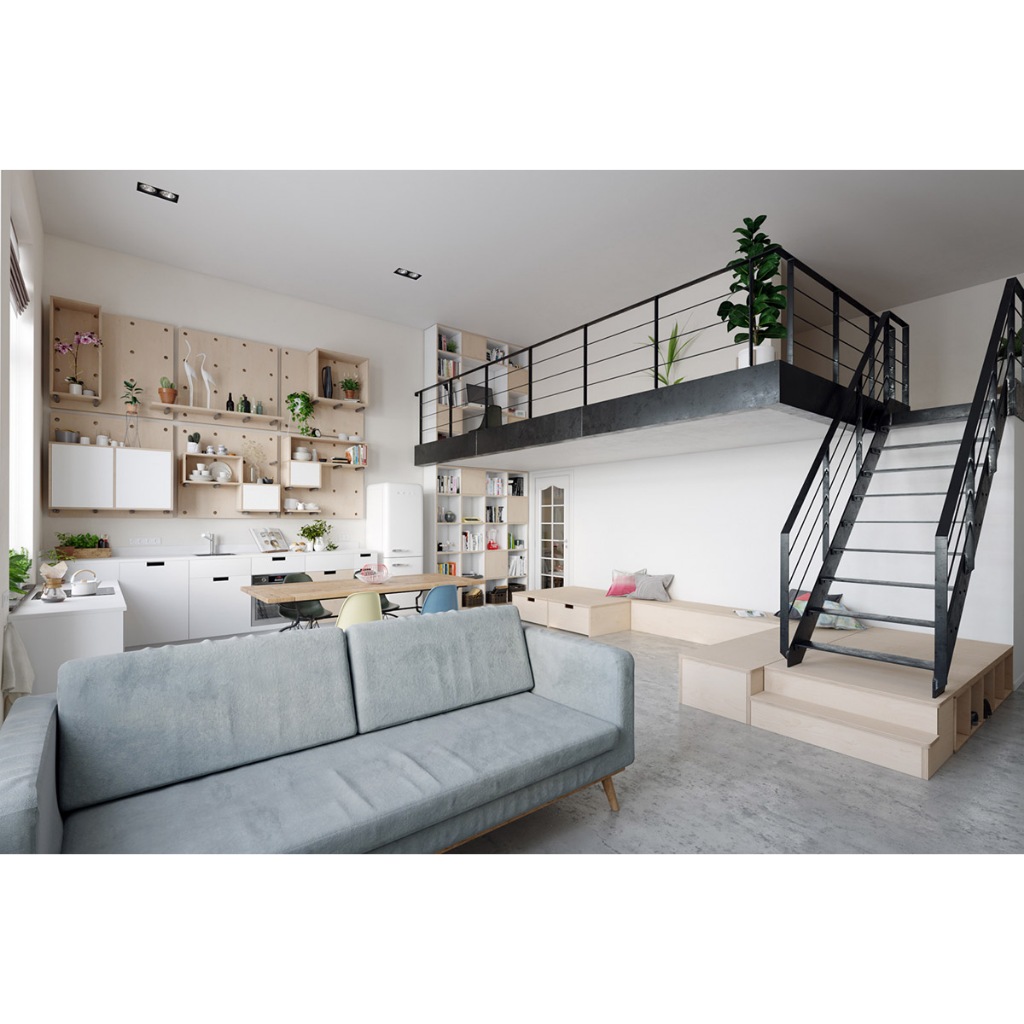 Mezzanine Indoor/Mezzanine Bedroom Kamar Minimalis/Mezzanine Dak Lantai Dua