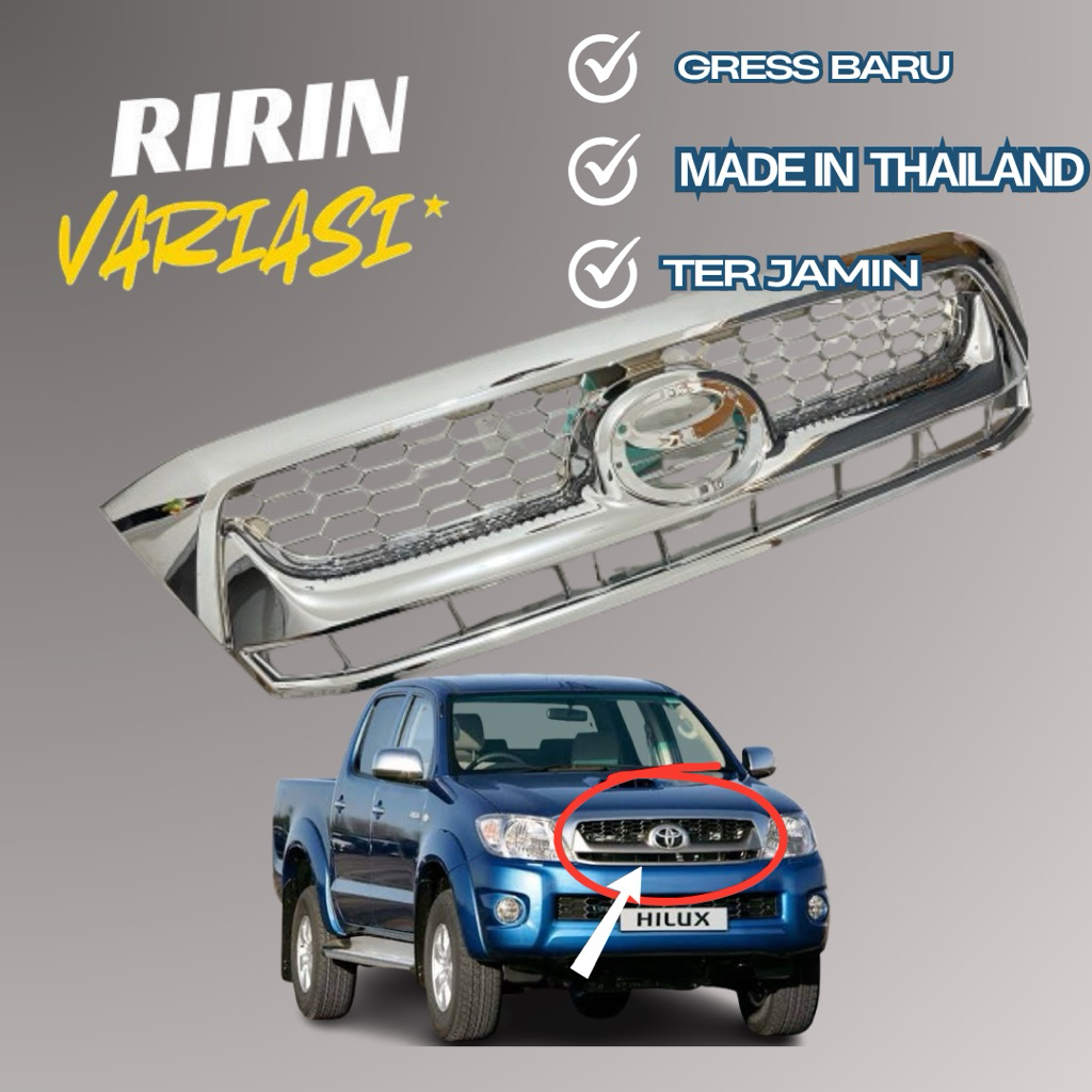 GRILLE GRILL RAM HILUX VIGO FACELIFT 2009 2010 2011 SINGLE DOUBLE CABIN FULL CROME