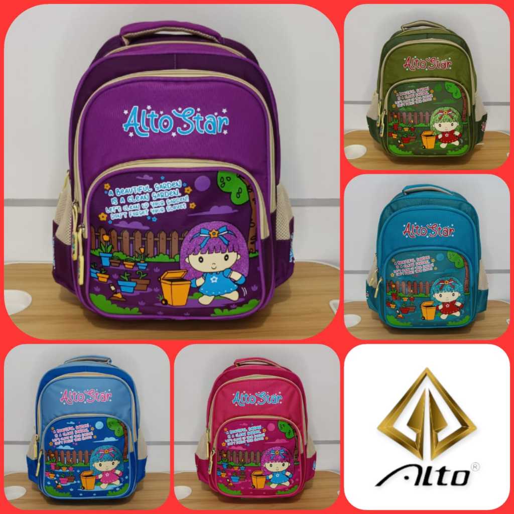 Tas Ransel Sekolah Anak Perempuan/Cewek TK SD Alto Star