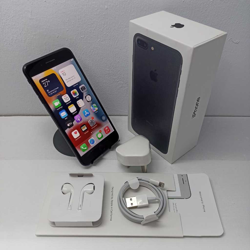 LENGKAP NO MINUS EX IBOX! IPHONE 7 PLUS 128GB BLACK SIAP PAKAI RESMI