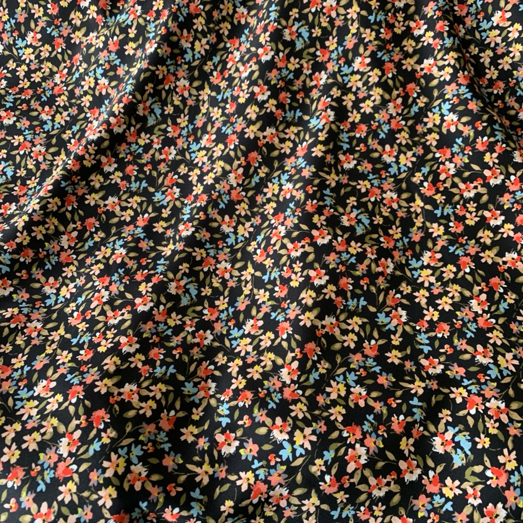 kain silk premium - kain silk motif bunga kecil - kain babysilk import