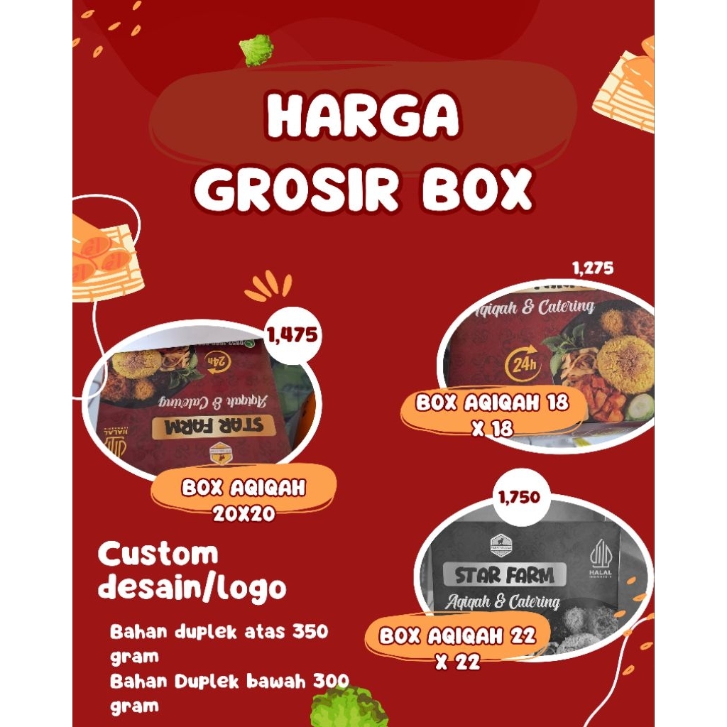 

Grosir Box/Box Aqiqah/Box Nasi/Kotak Nasi/DusMakanan/BOX KATERING Custom Desain[1000 pcs]