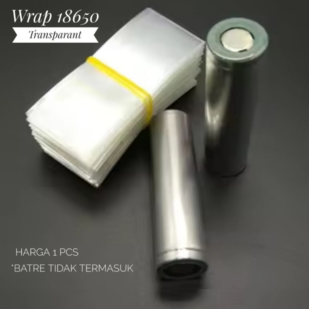Baterai Wrap 18650 Transparant PVC Pembungkus Batre